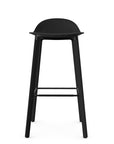 Allermuir Kin Low-Back Barstool with black seat and black Wood Legs, Kansas City office furniture