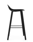 Allermuir Kin Low-Back Barstool with black seat and black Wood Legs, Kansas City office furniture