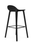 Allermuir Kin Low-Back Barstool with black seat and black Wood Legs, Kansas City office furniture