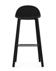 Allermuir Kin Low-Back Barstool with black seat and black Wood Legs, Kansas City office furniture