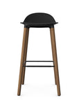 Allermuir Kin Low-Back Barstool with black seat and white oak Wood Legs, Kansas City office furniture