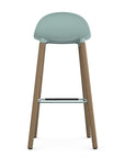 Allermuir Kin Low-Back Barstool with haze blue seat and clear ash Wood Legs, Kansas City office furniture