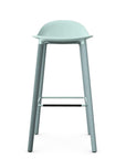 Allermuir Kin Low-Back Barstool with haze blue seat and haze blue Wood Legs, Kansas City office furniture