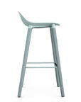 Allermuir Kin Low-Back Barstool with haze blue seat and haze blue Wood Legs, Kansas City office furniture