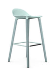 Allermuir Kin Low-Back Barstool with haze blue seat and haze blue Wood Legs, Kansas City office furniture