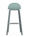 Allermuir Kin Low-Back Barstool with haze blue seat and haze blue Wood Legs, Kansas City office furniture