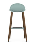 Allermuir Kin Low-Back Barstool with haze blue seat and white oak Wood Legs, Kansas City office furniture