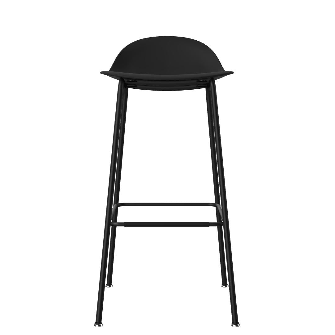 Allermuir Kin Low-Back Barstool with Steel Frame in Black, Kansas City Office Furniture