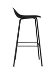 Side profile of Allermuir Kin Low-Back Barstool with Steel Frame in Black, Kansas City Office Furniture