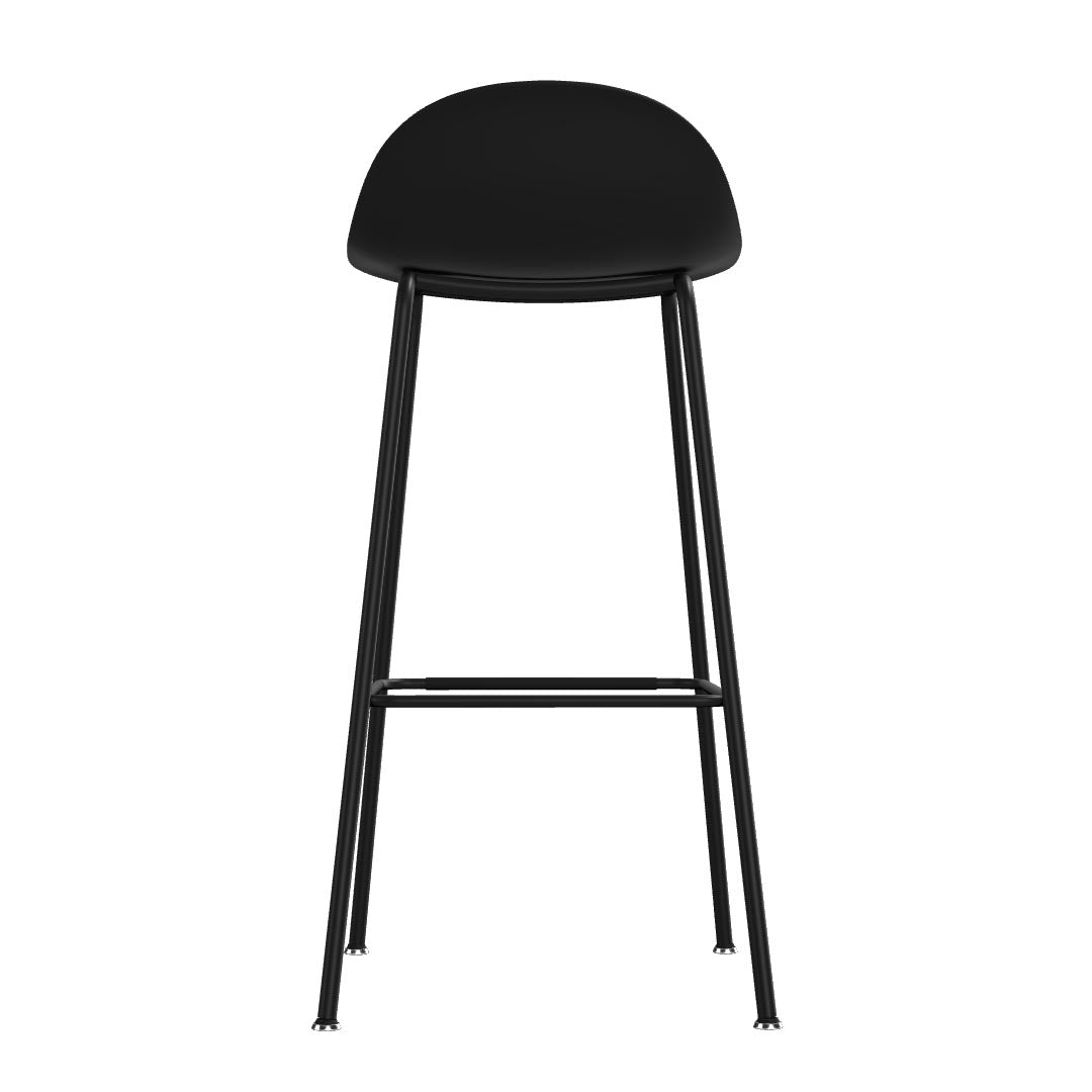 Back view of Allermuir Kin Low-Back Barstool with Steel Frame in Black, Kansas City Office Furniture