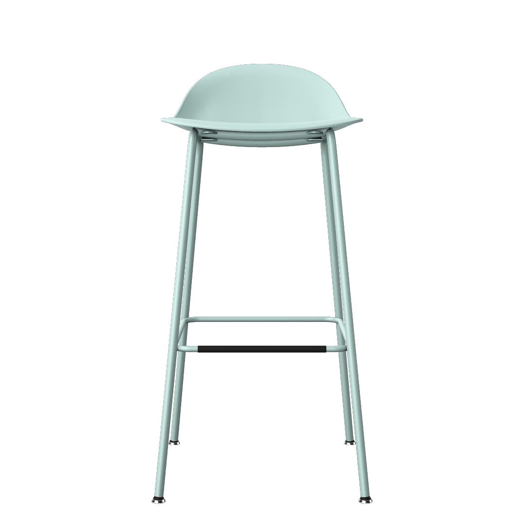 Allermuir Kin Low-Back Barstool with Steel Frame in Haze Blue, Kansas City Office Furniture