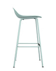 Side profile of Allermuir Kin Low-Back Barstool with Steel Frame in Haze Blue, Kansas City Office Furniture