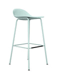 Allermuir Kin Low-Back Barstool with Steel Frame in Haze Blue, Kansas City Office Furniture