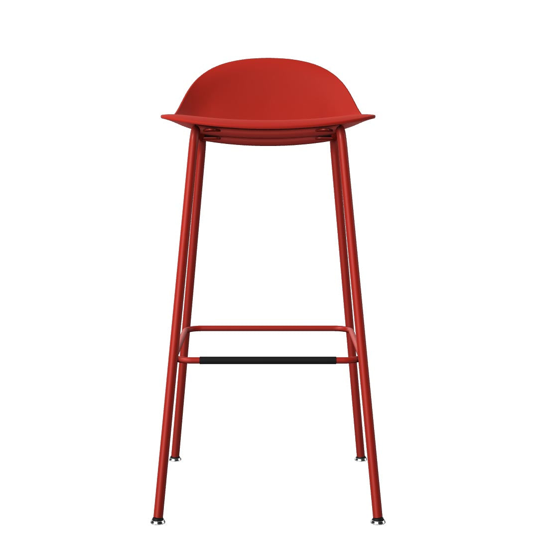 Allermuir Kin Low-Back Barstool with Steel Frame in Red, Kansas City Office Furniture