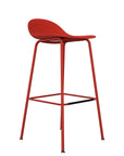 Allermuir Kin Low-Back Barstool with Steel Frame in Red, Kansas City Office Furniture