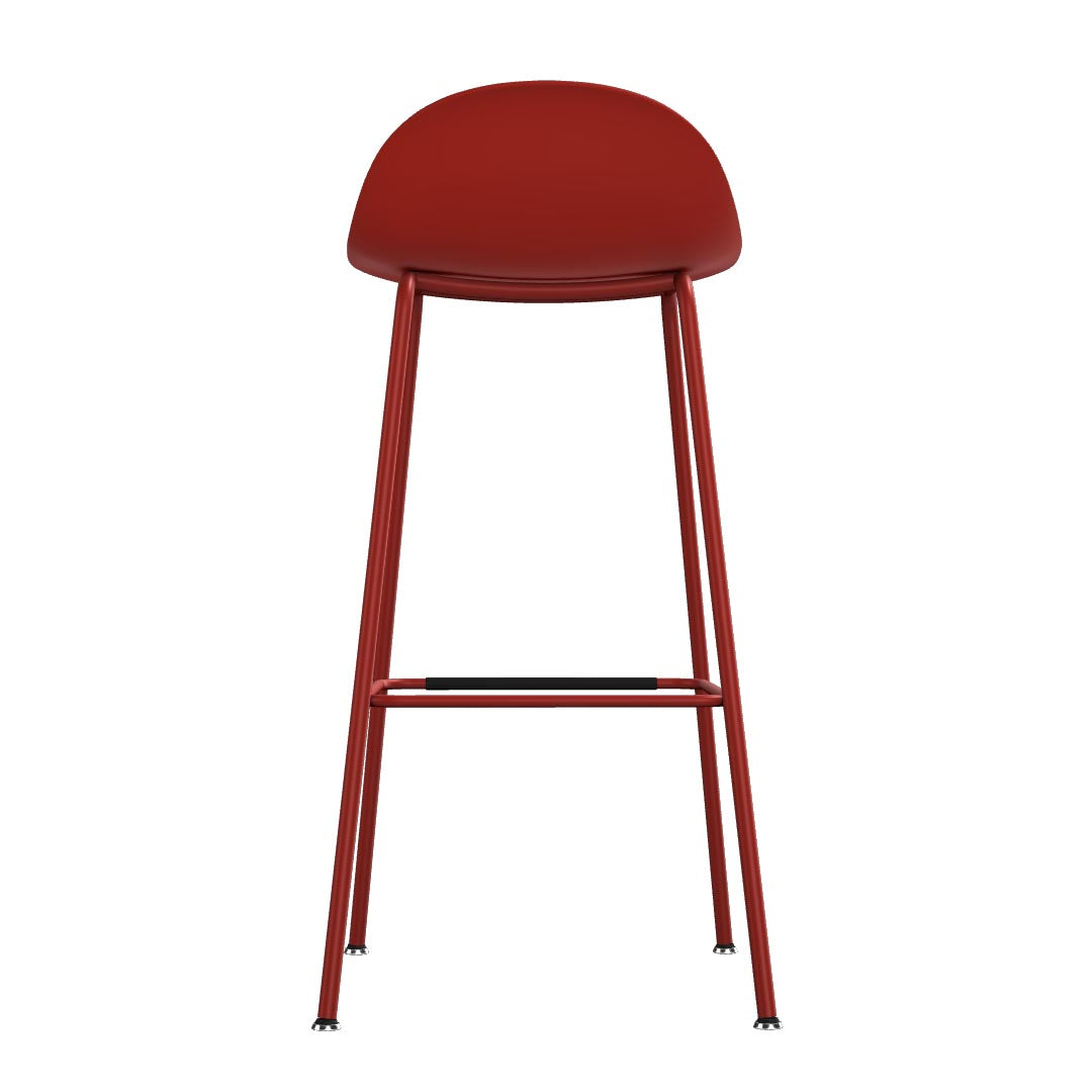 Back view of Allermuir Kin Low-Back Barstool with Steel Frame in Red, Kansas City Office Furniture