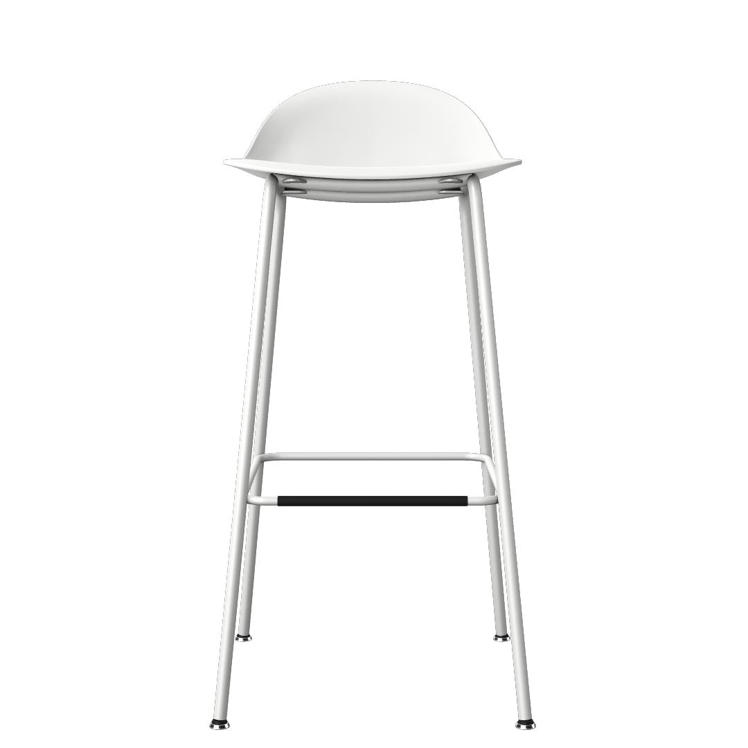 Allermuir Kin Low-Back Barstool with Steel Frame in white, Kansas City Office Furniture