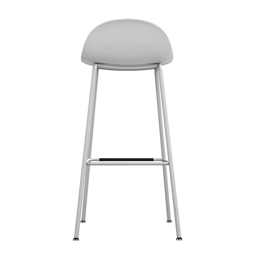 Back view of Allermuir Kin Low-Back Barstool with Steel Frame in white, Kansas City Office Furniture