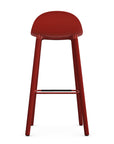 Allermuir Kin Low-Back Barstool with red seat and red Wood Legs, Kansas City office furniture