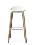 Allermuir Kin Low-Back Barstool with white seat and clear ash Wood Legs, Kansas City office furniture