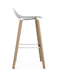 Allermuir Kin Low-Back Barstool with white seat and clear ash Wood Legs, Kansas City office furniture