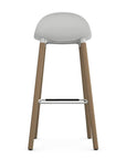 Allermuir Kin Low-Back Barstool with white seat and clear ash Wood Legs, Kansas City office furniture