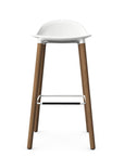 Allermuir Kin Low-Back Barstool with white seat and white oak Wood Legs, Kansas City office furniture