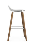 Allermuir Kin Low-Back Barstool with white seat and white oak Wood Legs, Kansas City office furniture