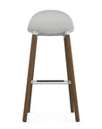 Allermuir Kin Low-Back Barstool with white seat and white oak Wood Legs, Kansas City office furniture