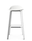 Allermuir Kin Low-Back Barstool with white seat and white Wood Legs, Kansas City office furniture