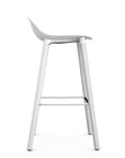 Allermuir Kin Low-Back Barstool with white seat and white Wood Legs, Kansas City office furniture