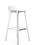 Allermuir Kin Low-Back Barstool with white seat and white Wood Legs, Kansas City office furniture