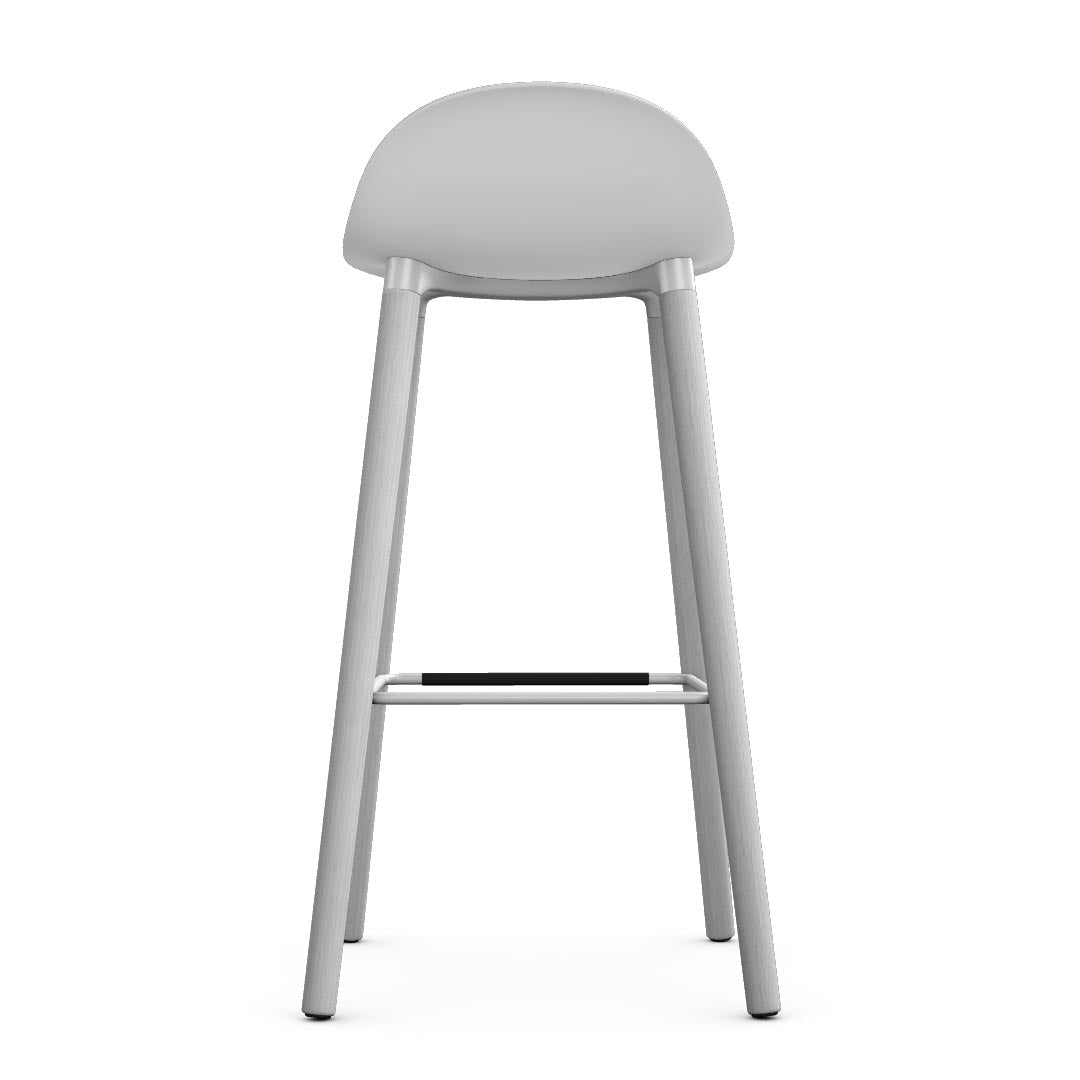 Allermuir Kin Low-Back Barstool with white seat and white Wood Legs, Kansas City office furniture