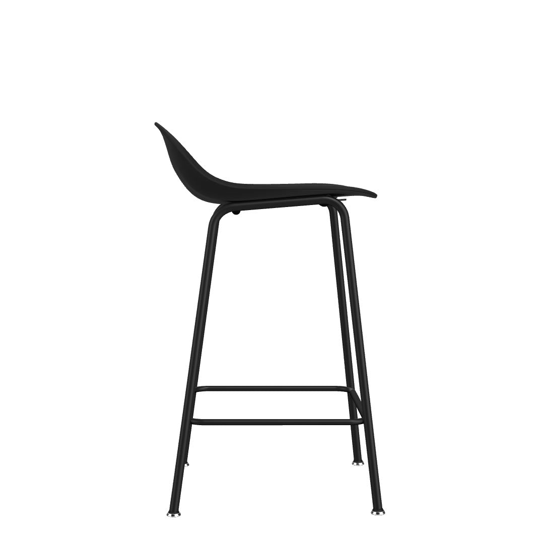 Kin Low-Back Counter Stool with Metal Legs, Kansas City Office Furniture