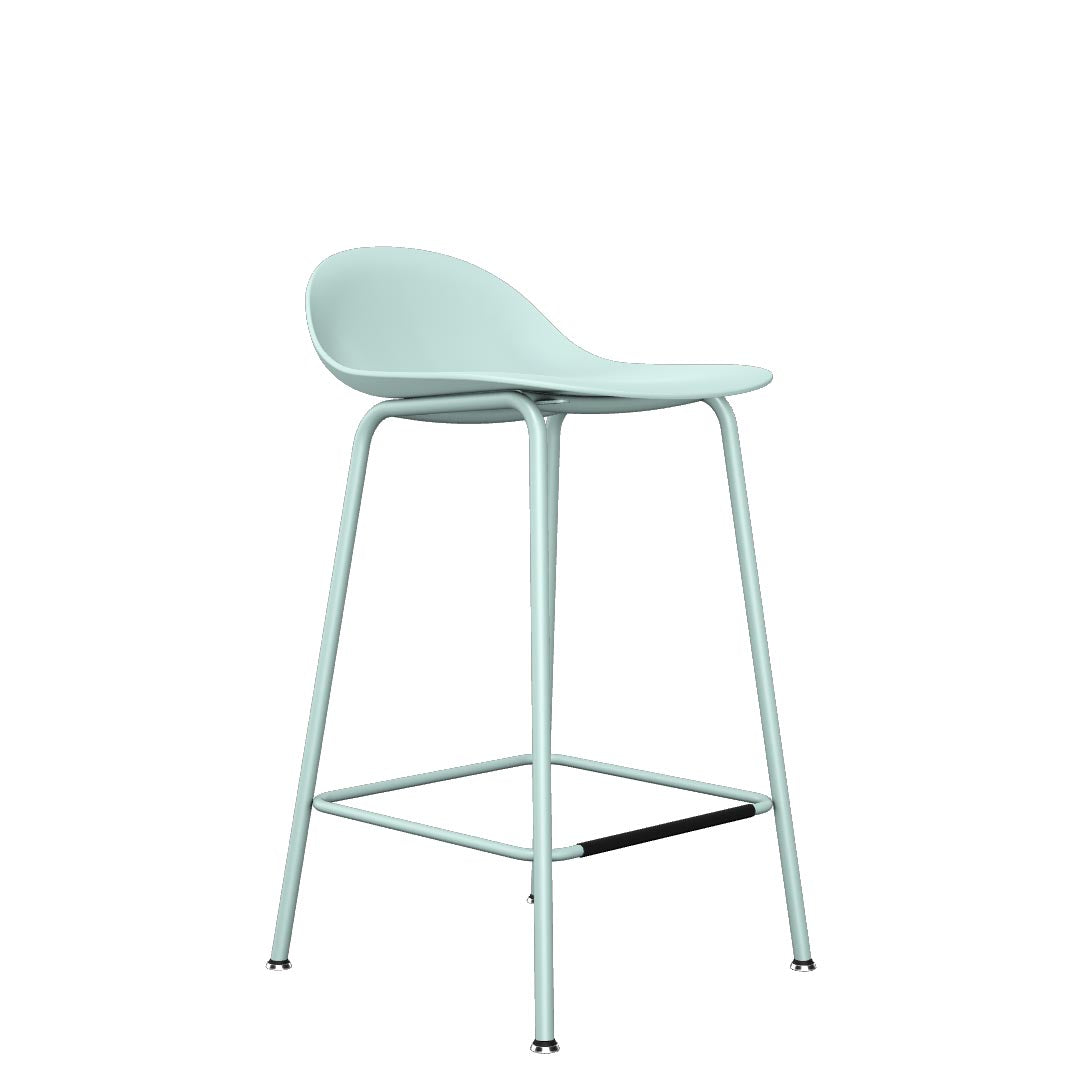 Kin Low-Back Counter Stool with Metal Legs, Kansas City Office Furniture