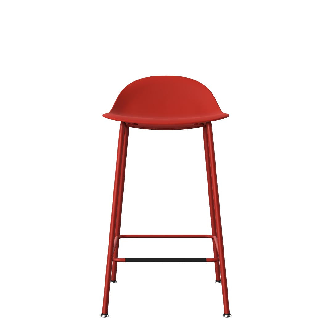 Kin Low-Back Counter Stool with Metal Legs, Kansas City Office Furniture