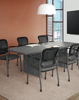 Boat Shaped Conference Table with Slab Base - Kansas City Office Furniture