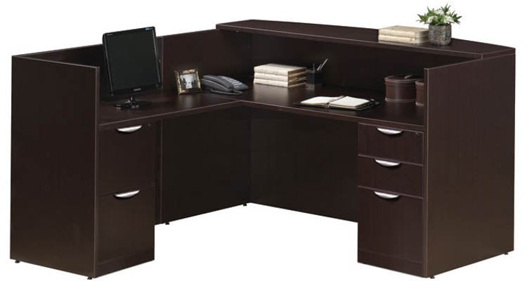 L-Shaped Reception Desk with Full Pedestals 71&quot;x72&quot; - Kansas City Office Furniture