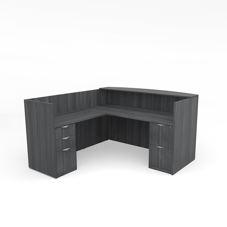 L-Shaped Reception Desk with Full Pedestals 71&quot;x72&quot; - Kansas City Office Furniture