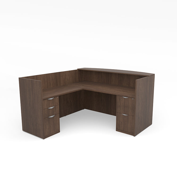 L-Shaped Reception Desk with Full Pedestals 71"x72" - Kansas City Office Furniture