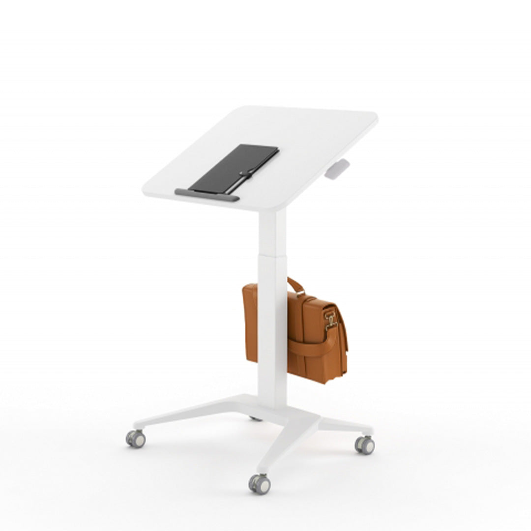 AIS Sit-to-Stand Mobile Desk with casters. Kansas City office furniture.