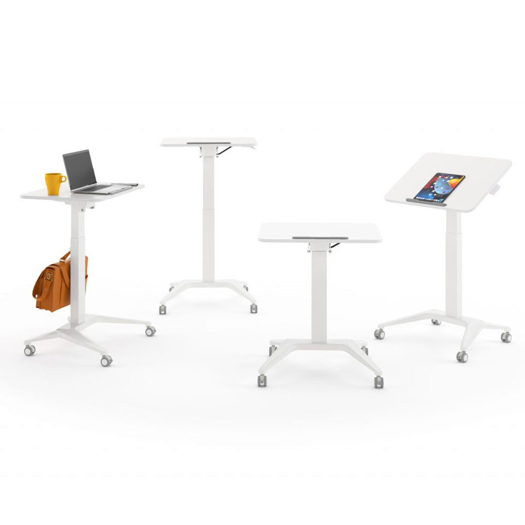 AIS Sit-to-Stand Mobile Desk with casters. Kansas City office furniture.