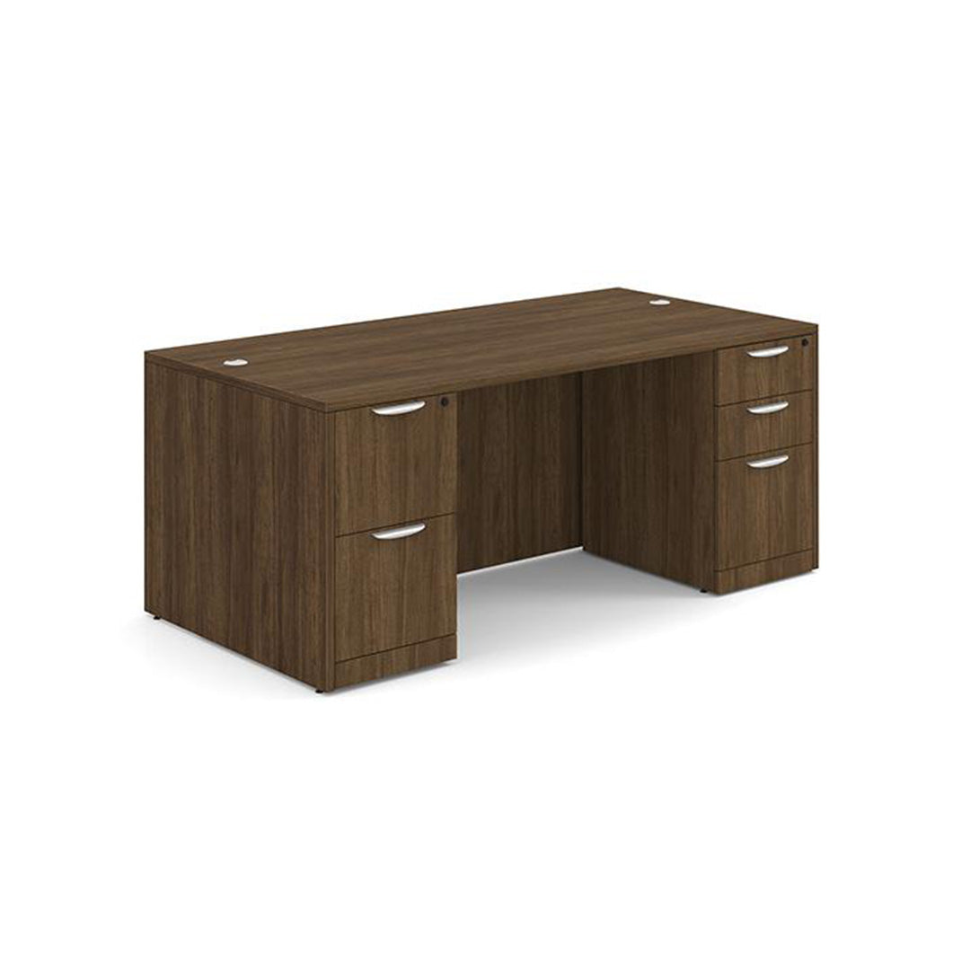 Double Pedestal Office Desk with B/B/F and F/F Storage - Kansas City Office Furniture