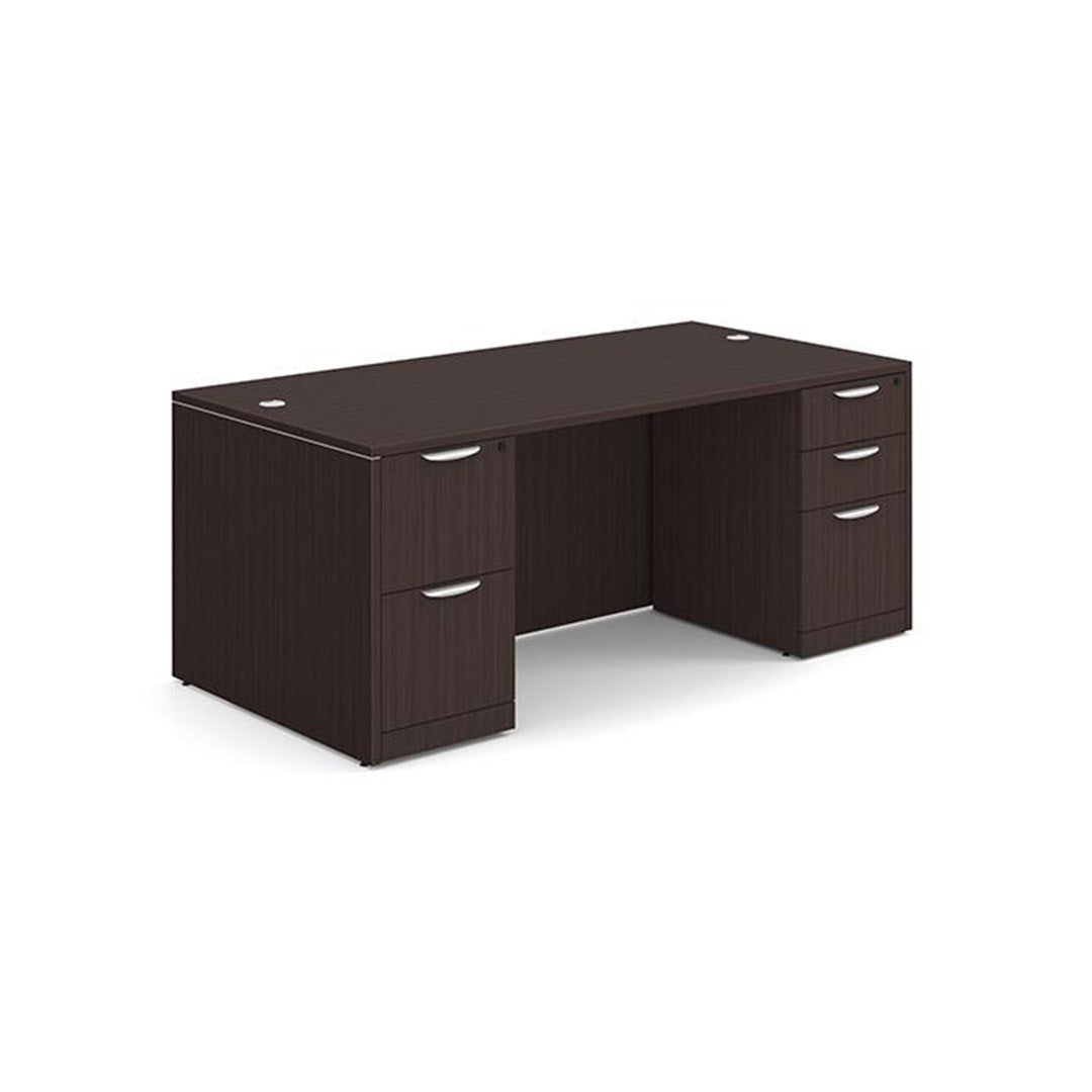 Double Pedestal Office Desk with B/B/F and F/F Storage - Kansas City Office Furniture