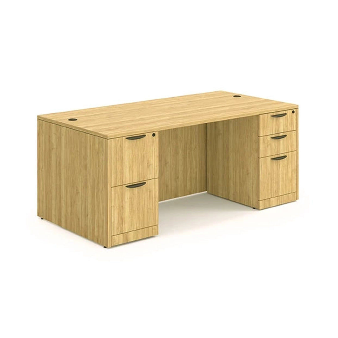 Double Pedestal Office Desk with B/B/F and F/F Storage - Kansas City Office Furniture