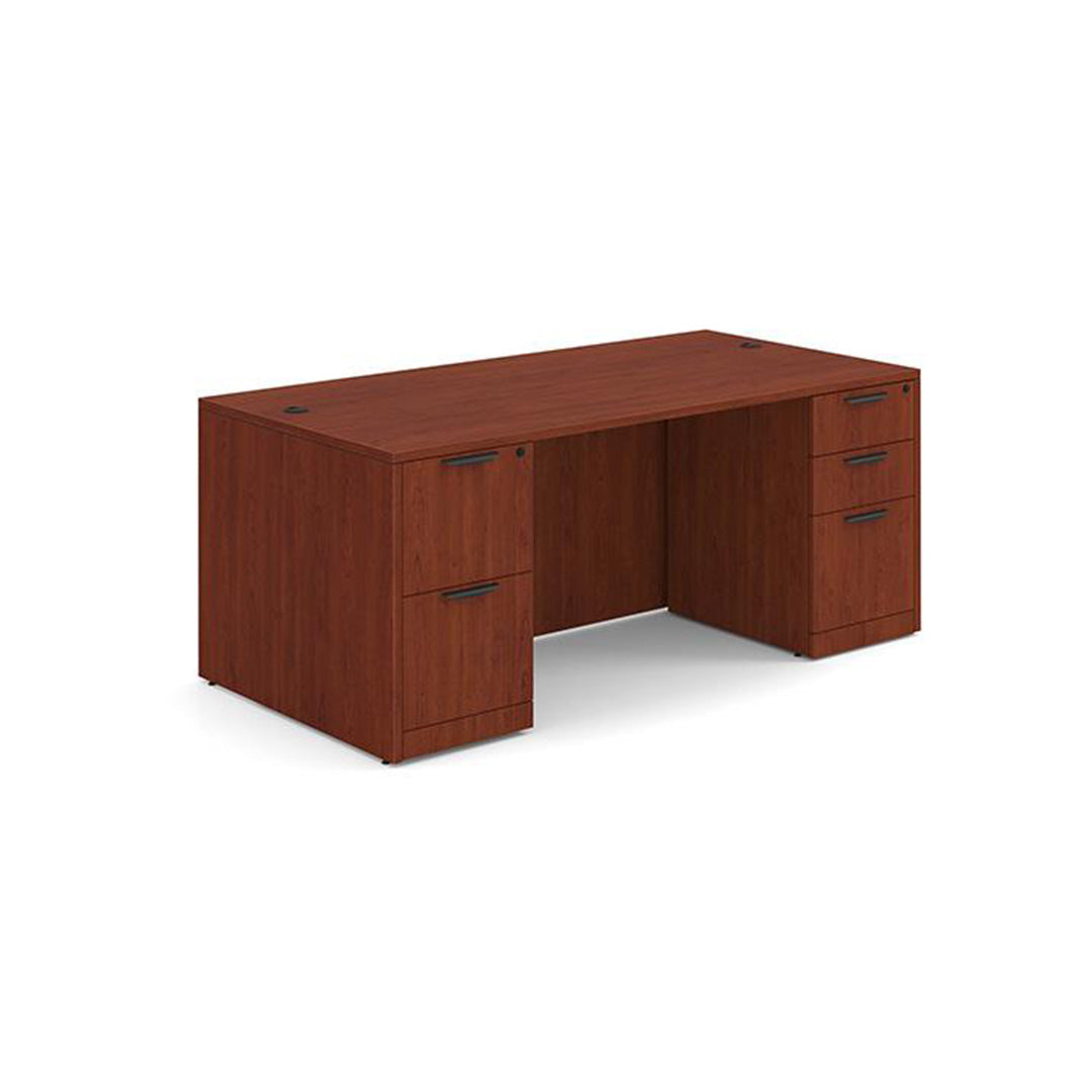 Double Pedestal Office Desk with B/B/F and F/F Storage - Kansas City Office Furniture