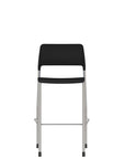 Pierce Multi-Purpose Stackable Bar Stool. Black. Front view. Kansas City Office furniture. 