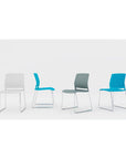 Prep Training Room Chairs in various color ways: grey, blue, and white. Kansas City Office Furniture.