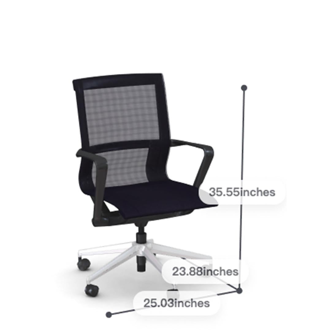 Prov Mesh Black Mid-Back Conference Chair dimensions. 25.03" W x 23.88" D x 35.55" H.Kansas City office furniture.