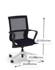 Prov Mesh Black Mid-Back Conference Chair dimensions. 25.03" W x 23.88" D x 35.55" H.Kansas City office furniture.